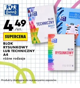 Blok rysunkowy lub techniczny Oxford A4, różne rodzaje