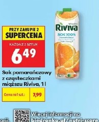 Sok pomarańczowy z cząsteczkami miąższu Riviva, 1 l