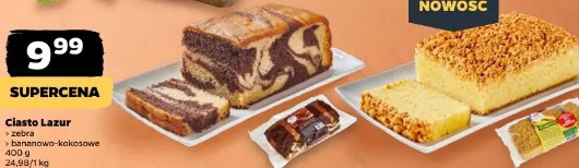 Ciasto Lazur zebra bananowo-kokosowe