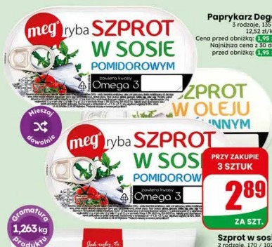 Szprot w sosie, w oleju Mega Ryba