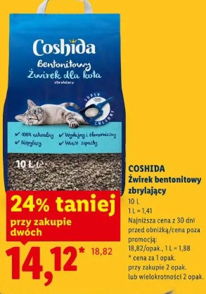 Coshida Bentonitowy żwirek dla kota zbrylający