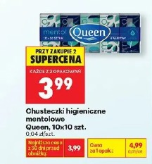 Chusteczki higieniczne mentolowe Queen, 10x10 szt.