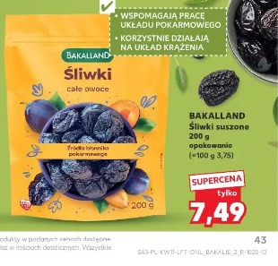 Śliwki całe owoce Bakalland