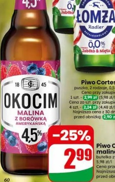 Okocim malina borówka piwo