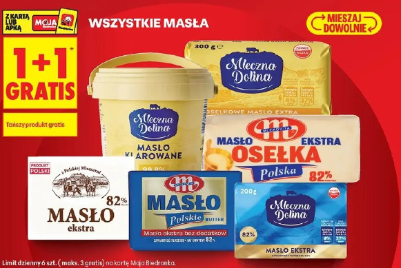 Wszystkie masła 1+1 gratis