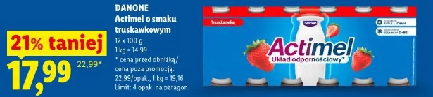 Danone Actimel o smaku truskawkowym