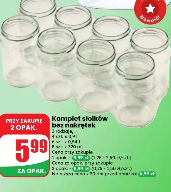 Komplet słoików bez nakrętek