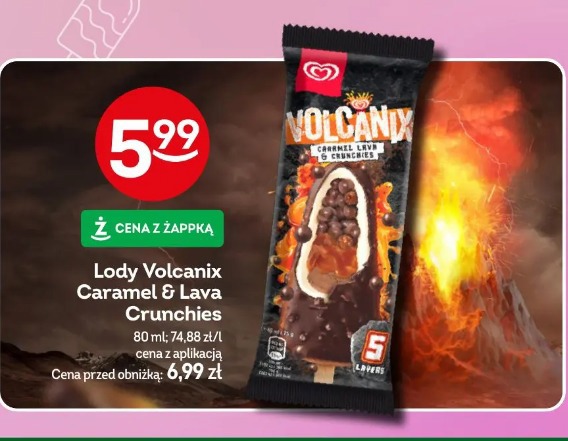 Lody Volcanix Caramel & Lava Crunchies