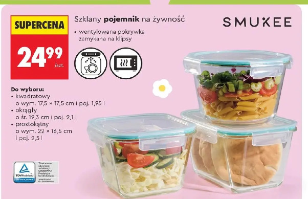 Szklany pojemnik na żywność Smukee