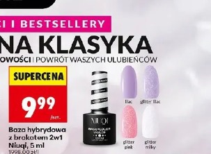 Baza hybrydowa z brokatem 2w1 Niuqi