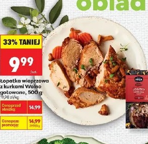 Łopatka wieprzowa z kurkami Wolno gotowane