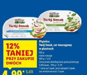 Ser twarogowy w plastrach Twój Smak Piątnica