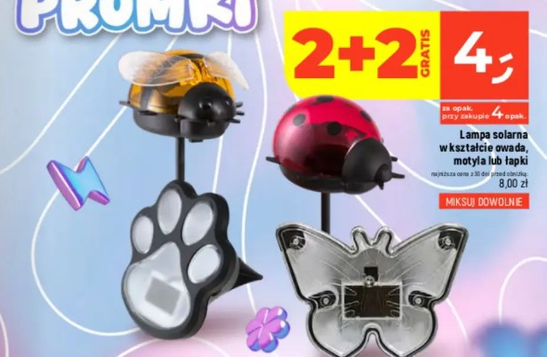 Lampa solarna w kształcie owada, motyla lub łapki