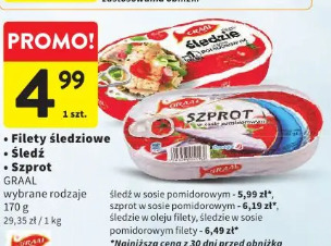 Filety śledziowe/śledż/szprot Graal