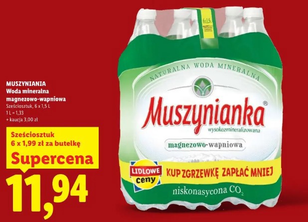 Muszynianka woda mineralna magnezowo-wapniowa