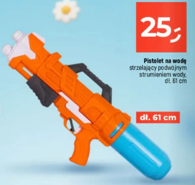 Pistolet na wodę strzelający podwójnym strumieniem wody