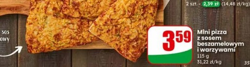 Mini pizza z sosem beszamelowym i warzywami