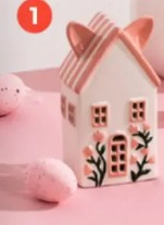 Ceramiczny domek z lampką LED