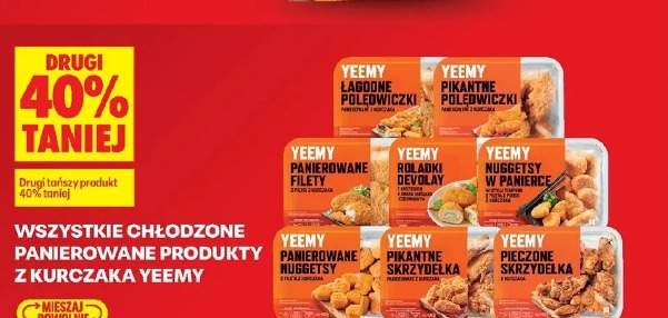 Wszystkie chłodzone panierowane produkty z kurczaka Yeemy