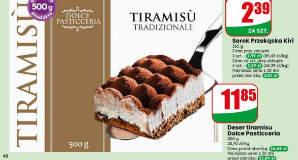 Deser tiramisu Dolce Pasticceria