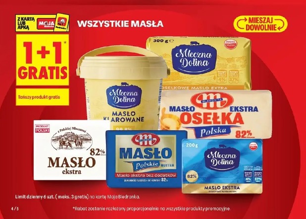 Wszystkie masła 1+1 gratis