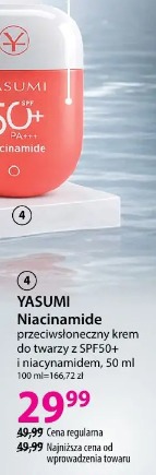 Yasumi Niacinamide przeciwsłoneczny krem do twarzy z SPF50+ i niacynamidem