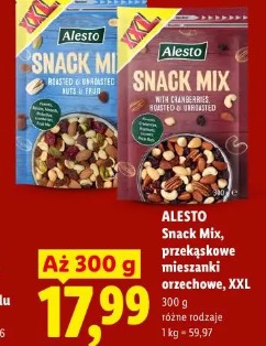 Alesto Snack Mix, przekąskowe mieszanki orzechowe, XXL