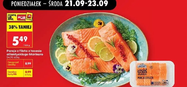 Porcja z fileta z łososia atlantyckiego Marinero