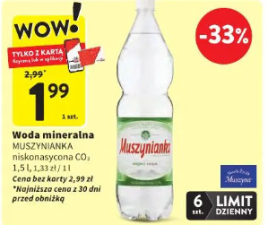 Woda mineralna niskonasycona CO2 MUSZYNIANKA