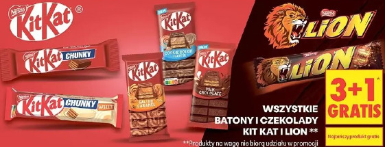 Batony i czekolady Kit Kat i Lion