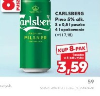 Carlsberg Piwo 5% alk. 8 x 0,5l puszka