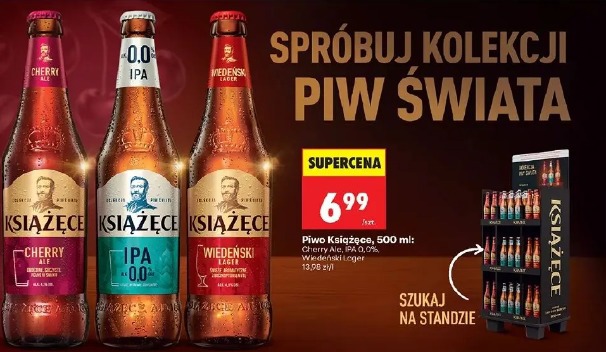 Piwo Książęce Cherry Ale, IPA 0.0%, Wiedeński Lager