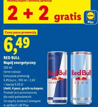 RED BULL Napój energetyczny 2+2 gratis