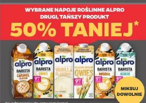 Wybrane napoje roślinne Alpro drugi, tańszy produkt 50% taniej