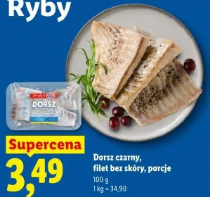 Dorsz czarny, filet bez skóry, porcje