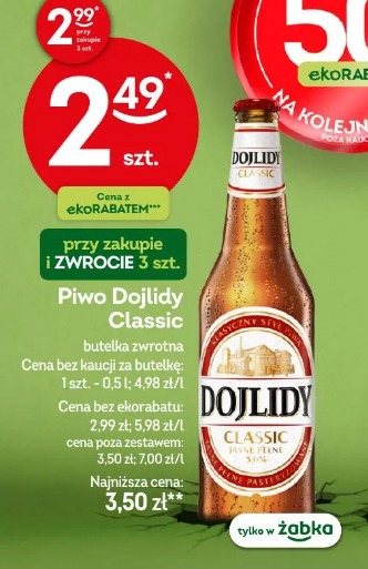Piwo Dojlidy Classic butelka zwrotna