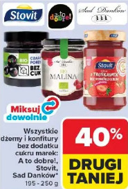 Wszystkie dżemy i konfitury bez dodatku cukru marek: A to dobre!, STOVIT, SAD DANKÓW