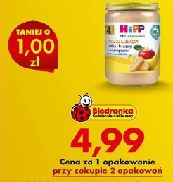 BIO Deser owocowy po 4 m-cu Hipp, jabłka i banany z biszkoptami