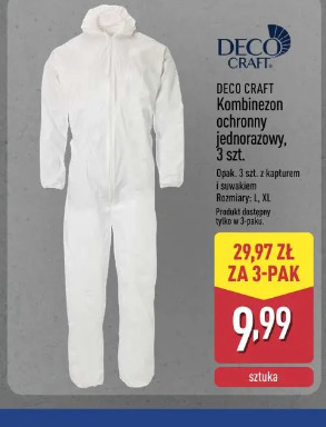 Deco Craft Kombinezon ochronny jednorazowy, 3 szt.