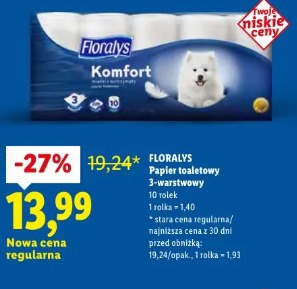 Floralys Papier toaletowy z balsamem, 3-warstwowy