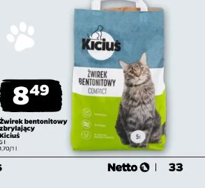 Żwirek bentonitowy zbrylający Kiciuś