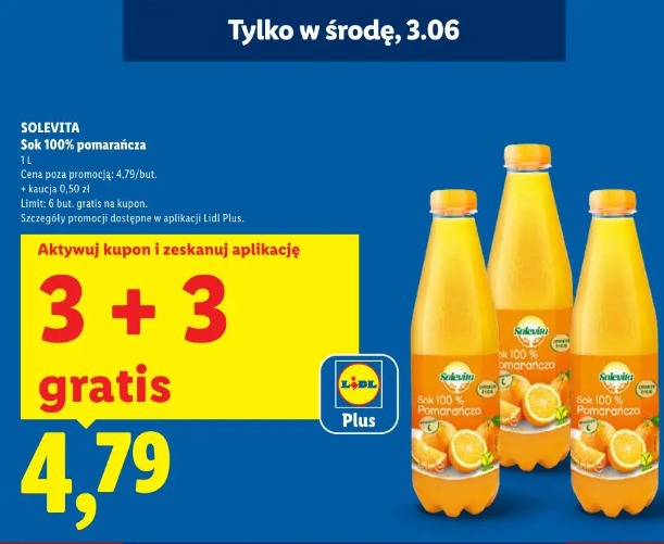 Solevita Sok 100% pomarańcza