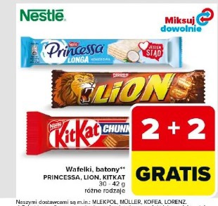 Princessa, Lion, KitKat wafelki, batony Nestle