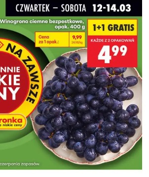 Winogrono ciemne bezpestkowe