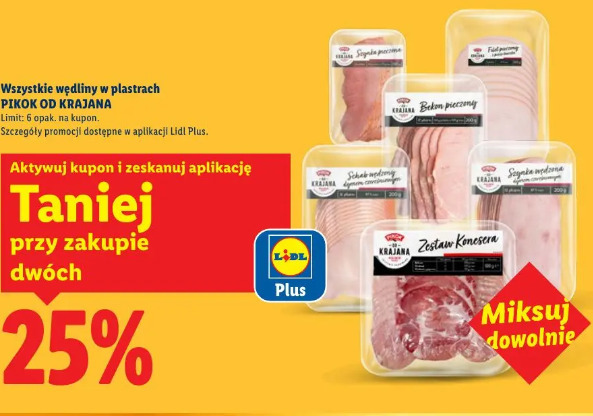 Wszystkie wędliny w plastrach Pikok od Krajana