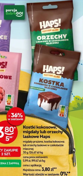 Kostki kokosowe, migdały lub orzechy laskowe Haps