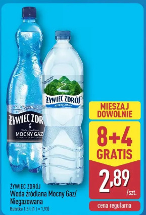 Woda źródlana Mocny Gaz/Niegazowana