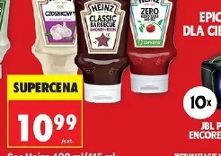 Sos Heinz czosnkowy, chili barbecue, majonezowo-ketchupowy lub Ketchup Heinz Zero