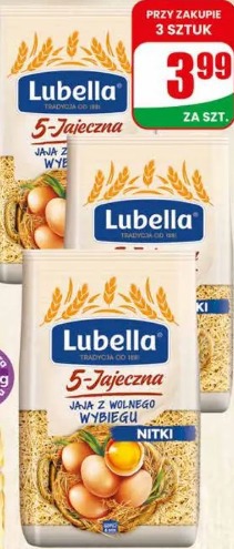 Makaron 5-jajeczny jaja z wolnego wybiegu nitki Lubella