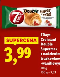 7Days Croissant Double Supermax z nadzieniem truskawkowo-waniliowym